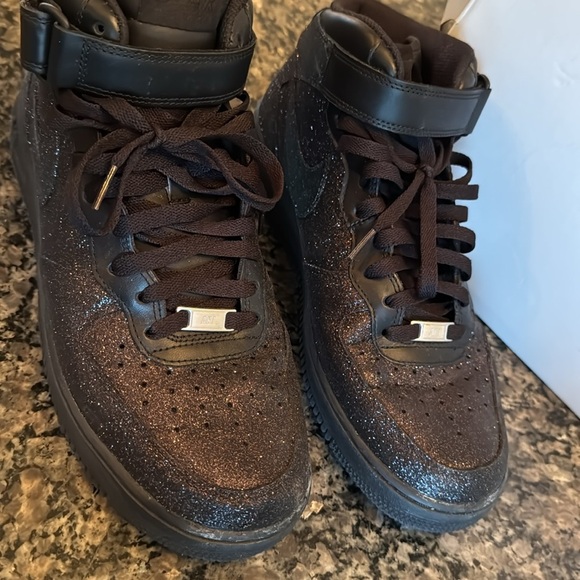 Nike Air Force 1 Black pearl Glitter Sneakers EUC 10.5 - Picture 5 of 17